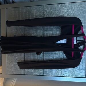 Black Long Sleeve Dress with Pink Accents